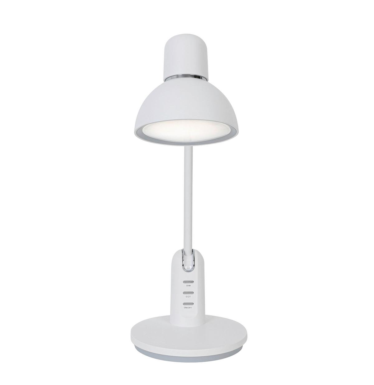 LED-Schreibtischleuchte Luana - Weiß, MODERN, Kunststoff/Metall (46,7/23,9/16,4cm) - Luca Bessoni