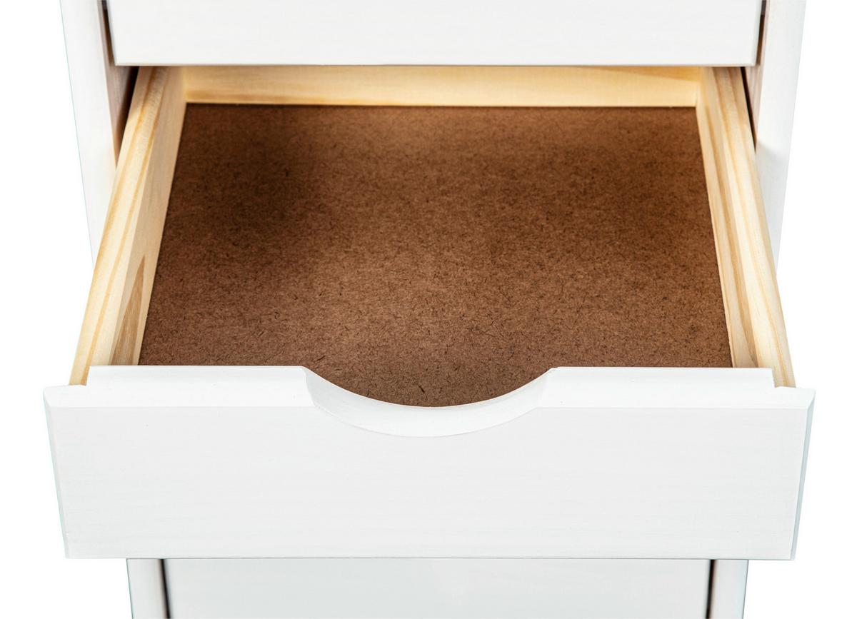 Rollcontainer Holz Massiv Weiß Simon 35x65x40 Cm - Weiß, Basics, Holz/Kunststoff (35/65/40cm) - MID.YOU