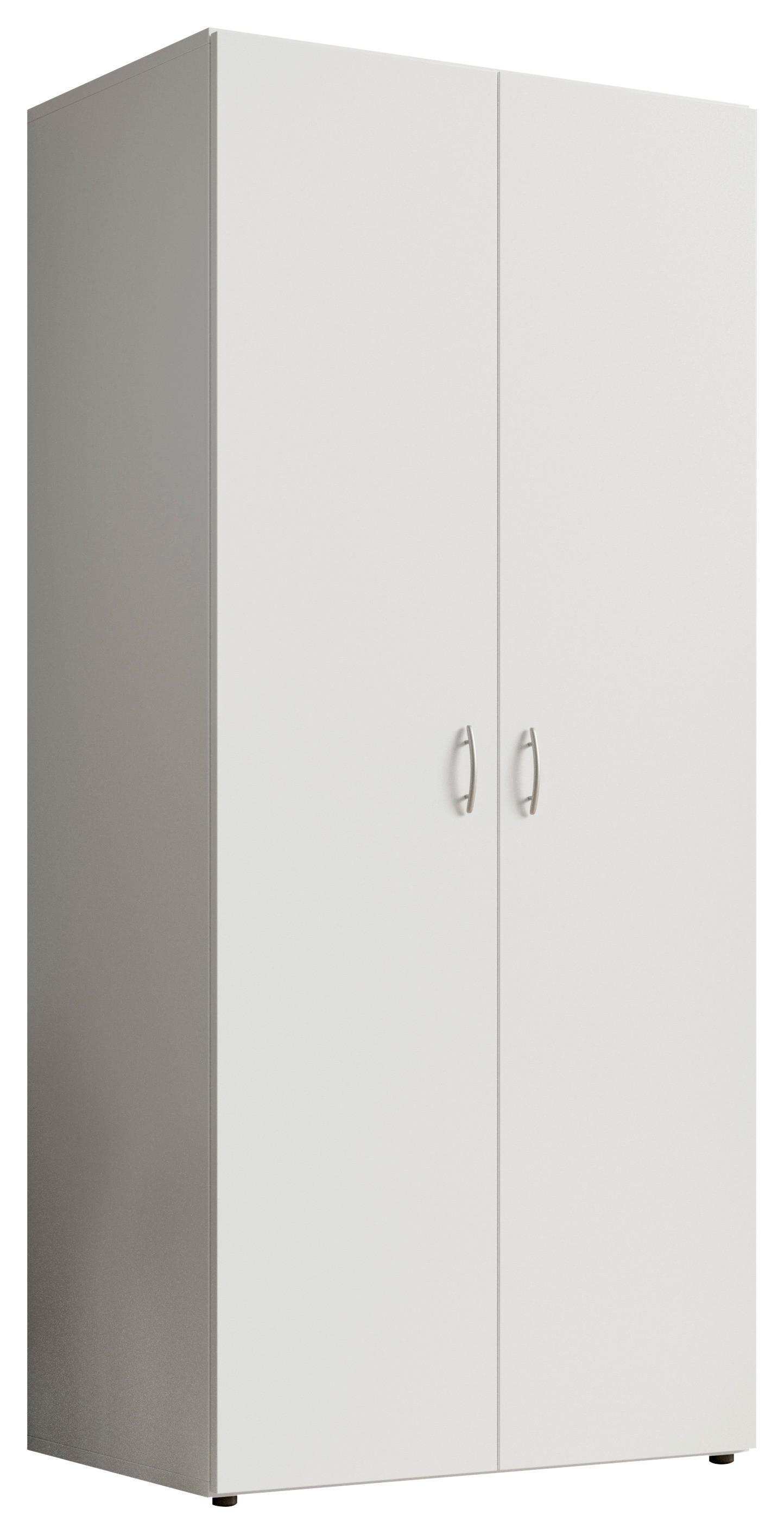 Kleiderschrank B: 81 cm Joe Weiß - Weiß, Basics, Holzwerkstoff (81/177/51cm)