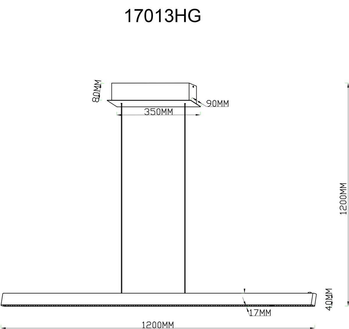 LED-Hängeleuchte 17013hg Dentsy - Schwarz/Kupferfarben, KONVENTIONELL, Metall (120/4/120cm) - Globo