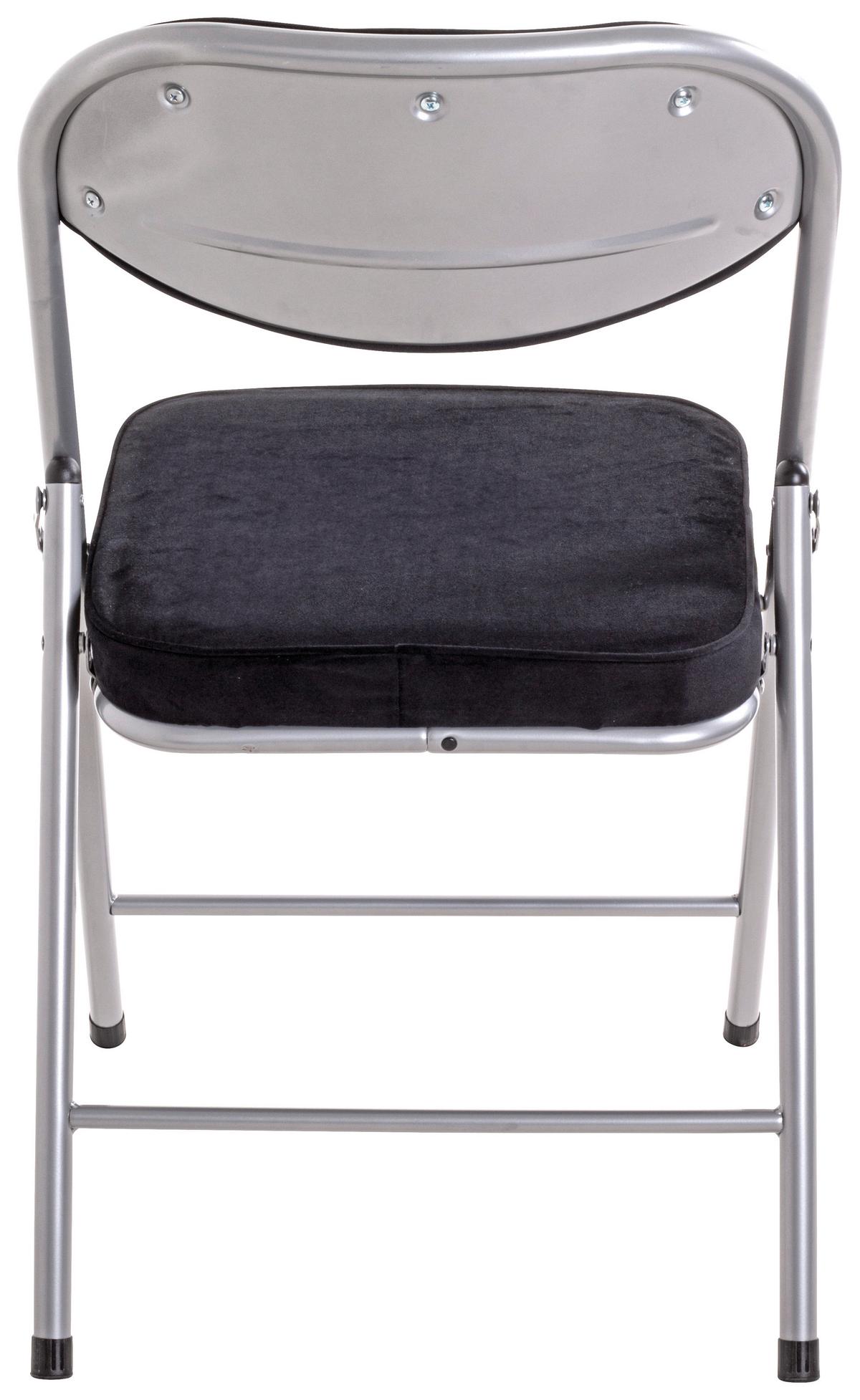 Klappsessel Kurt - Schwarz/Alufarben, MODERN, Textil/Metall (47/79/53cm)