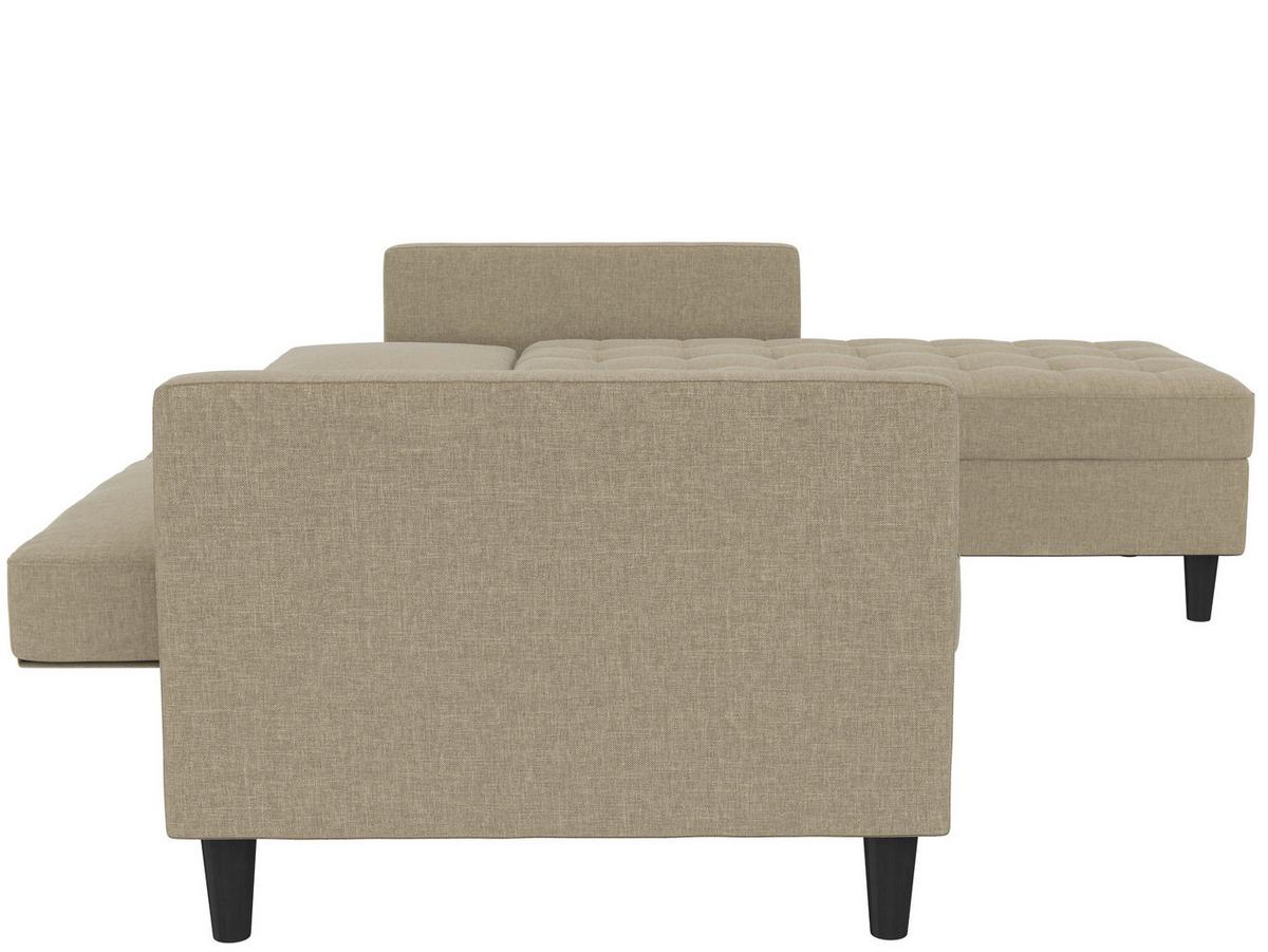 Ecksofa Palermo Cappuccino, mit Stauraum - Schwarz/Cappuccino, Basics, Textil (213/154cm) - Livetastic