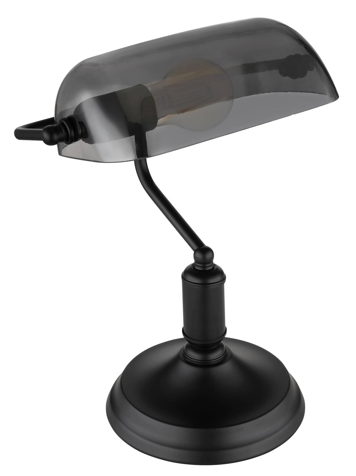 Schreibtischleuchte Branka - Schwarz, MODERN, Glas/Metall (25/16/32cm) - James Wood