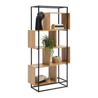 Regal Adrian prírodná/čierna - čierna/prírodná farba, Modern, kov/kompozitné drevo (80/160/33,2cm) - Mömax