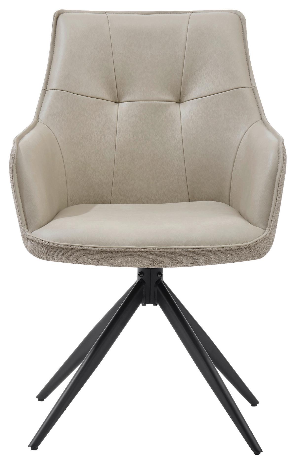Armlehnstuhl Ion Schwarz/Taupe B: 58 cm - Taupe/Schwarz, MODERN, Holz/Textil (58/87/61,5cm) - Livetastic