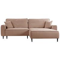 Ecksofa Blues Rosa/Schwarz, 263 cm - Schwarz/Rosa, Design, Textil (263/183cm) - MID.YOU