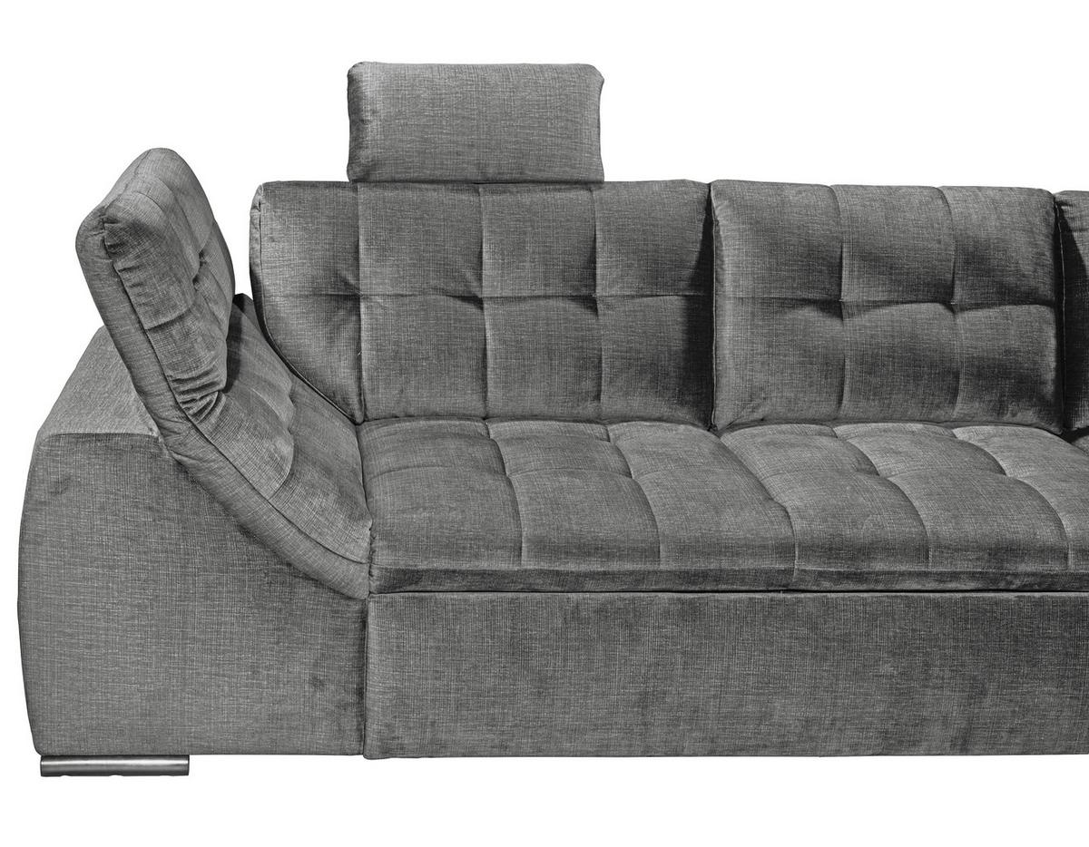 Ecksofa Estrella Grau S: 283x217 cm - Schwarz/Grau, KONVENTIONELL, Textil (283/217cm) - MID.YOU