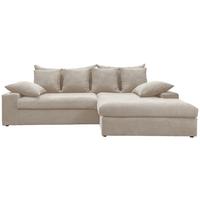 Ecksofa Avellino Beige Cord - Beige/Schwarz, MODERN, Textil (278/200cm) - Livetastic