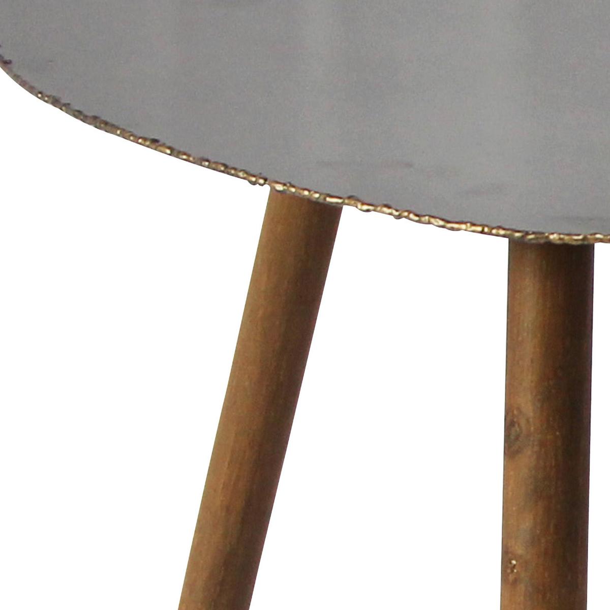 Beistelltisch mit Tischplatte Grau/Naturfarben - Braun/Naturfarben, Trend, Holz/Metall (50/49/53cm)