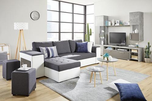 Odkládací Stolek - šedá/přírodní barvy, dřevo/kompozitní dřevo (55/48cm) - Modern Living