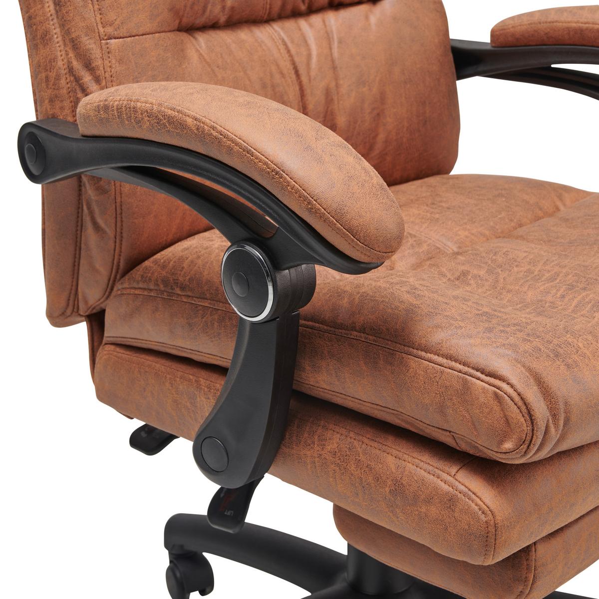 Chefsessel Bernie - Schwarz/Braun, LIFESTYLE, Holz/Kunststoff (66/114 - 122/71,5cm) - MID.YOU