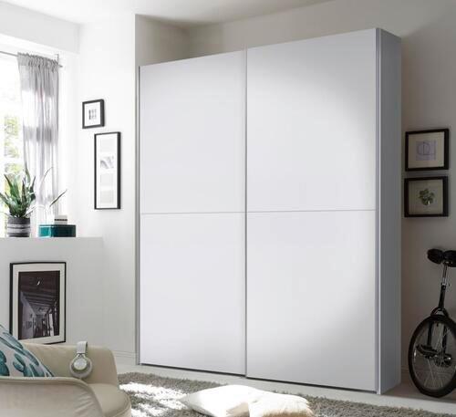 Schwebetürenschrank Time B: 170 Cm Weiß - Weiß, MODERN (170/195/57,5cm) - P & B