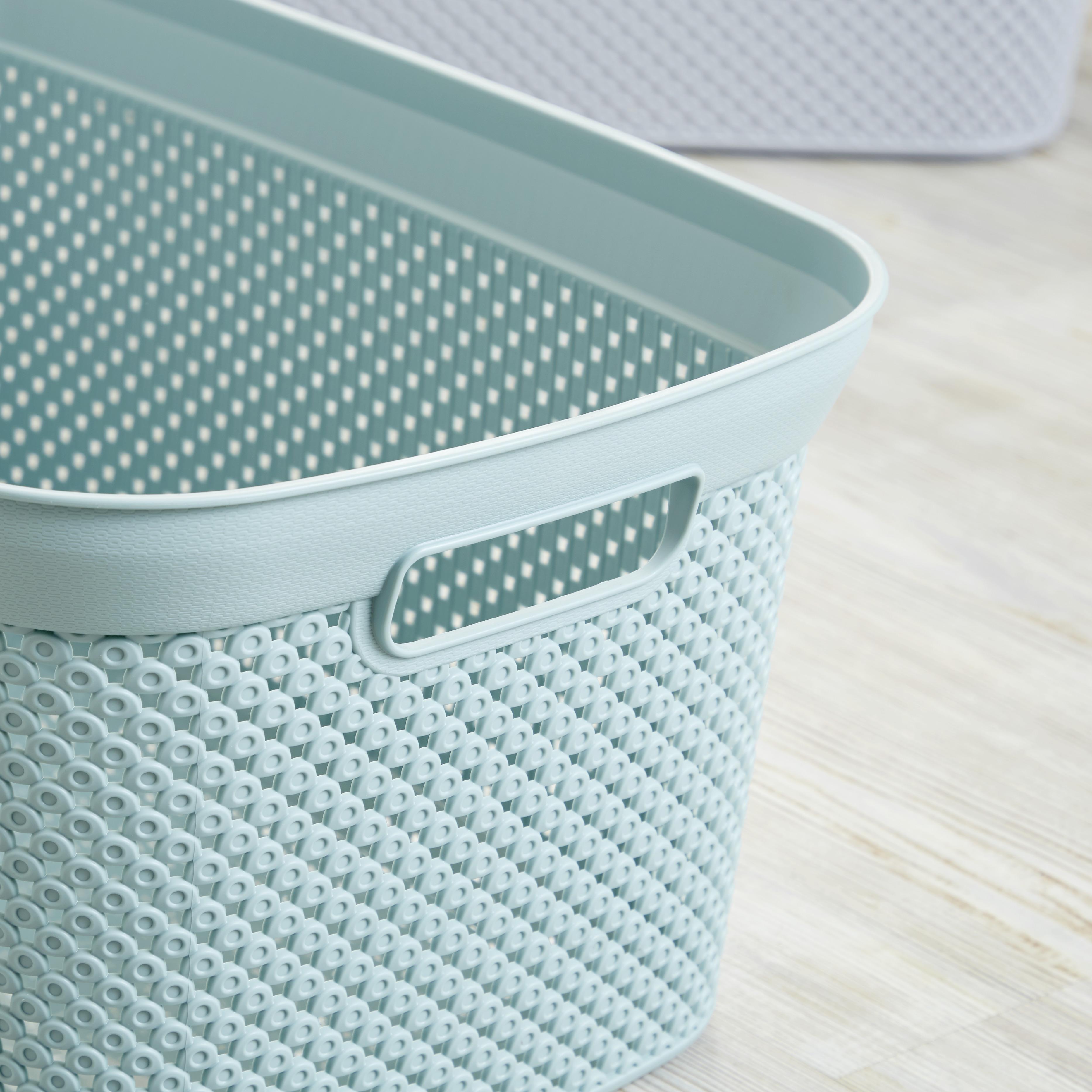Wäschekorb DIAMOND aus Kunststoff in Mintgrün 35 Liter Detail Griff