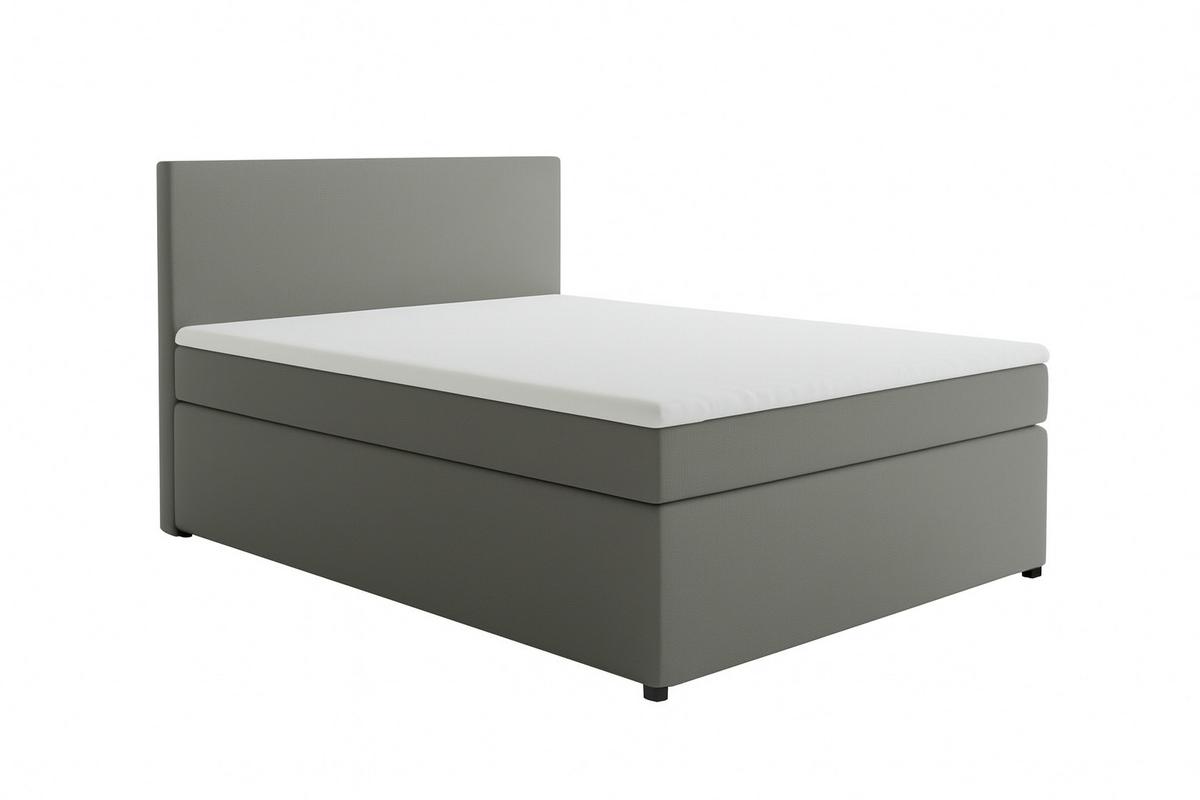 Boxspringbett Togo 140 140x200 Grau - Schwarz/Grau, MODERN, Holzwerkstoff/Textil (140/200cm) - MID.YOU