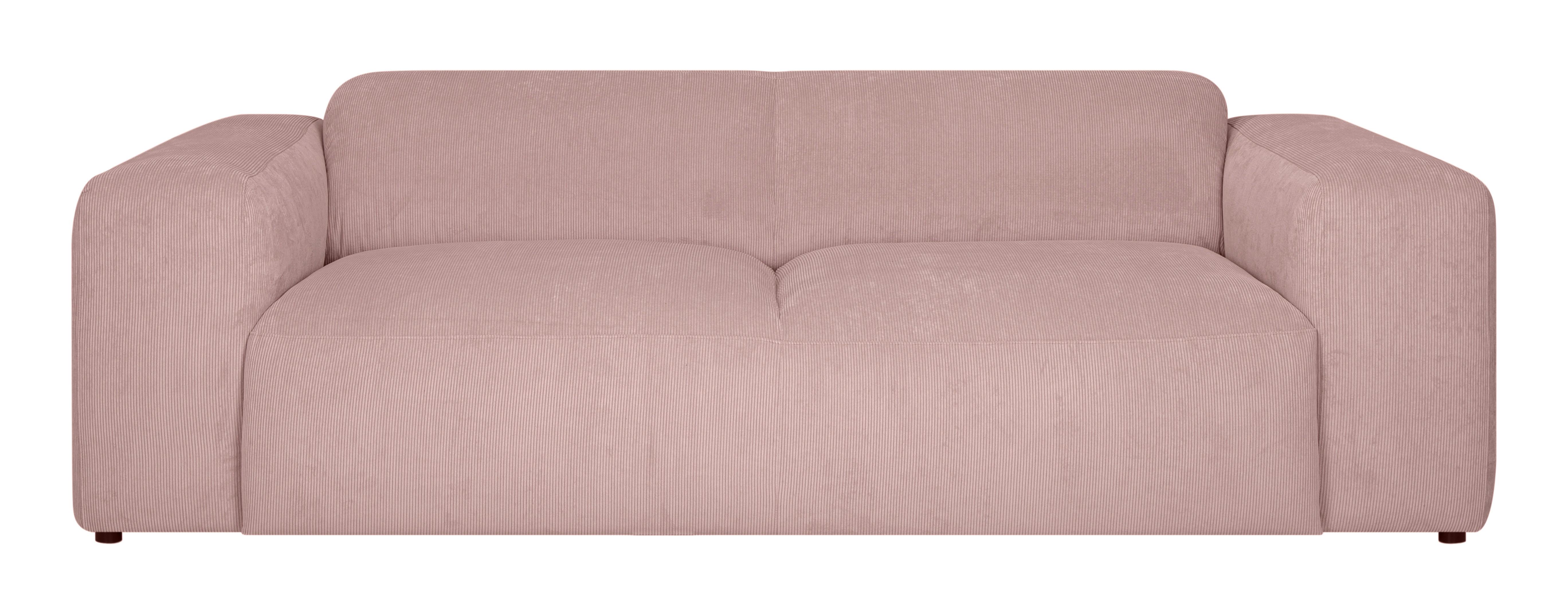 3-SITZER-SOFA Hannah Rosa B: 247 cm - Schwarz/Rosa, Design, Textil (247/75/104cm) - MID.YOU