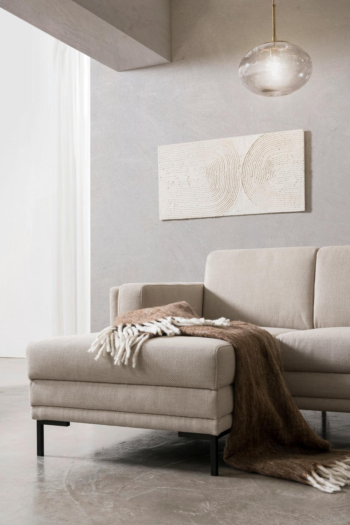 Ecksofa Looks Vii - Beige/Schwarz, Design, Textil (214/146cm) - LOOKS by W.Joop