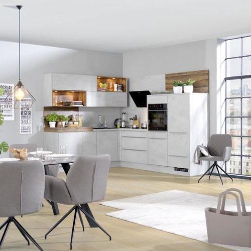 Eckküche Riga - Grau, MODERN, Holzwerkstoff (217,5/285cm) - Vertico