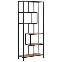 Polc Lilli 2 - natúr színű/fekete, Trend, faalapú anyag/fém (77/185/33cm)