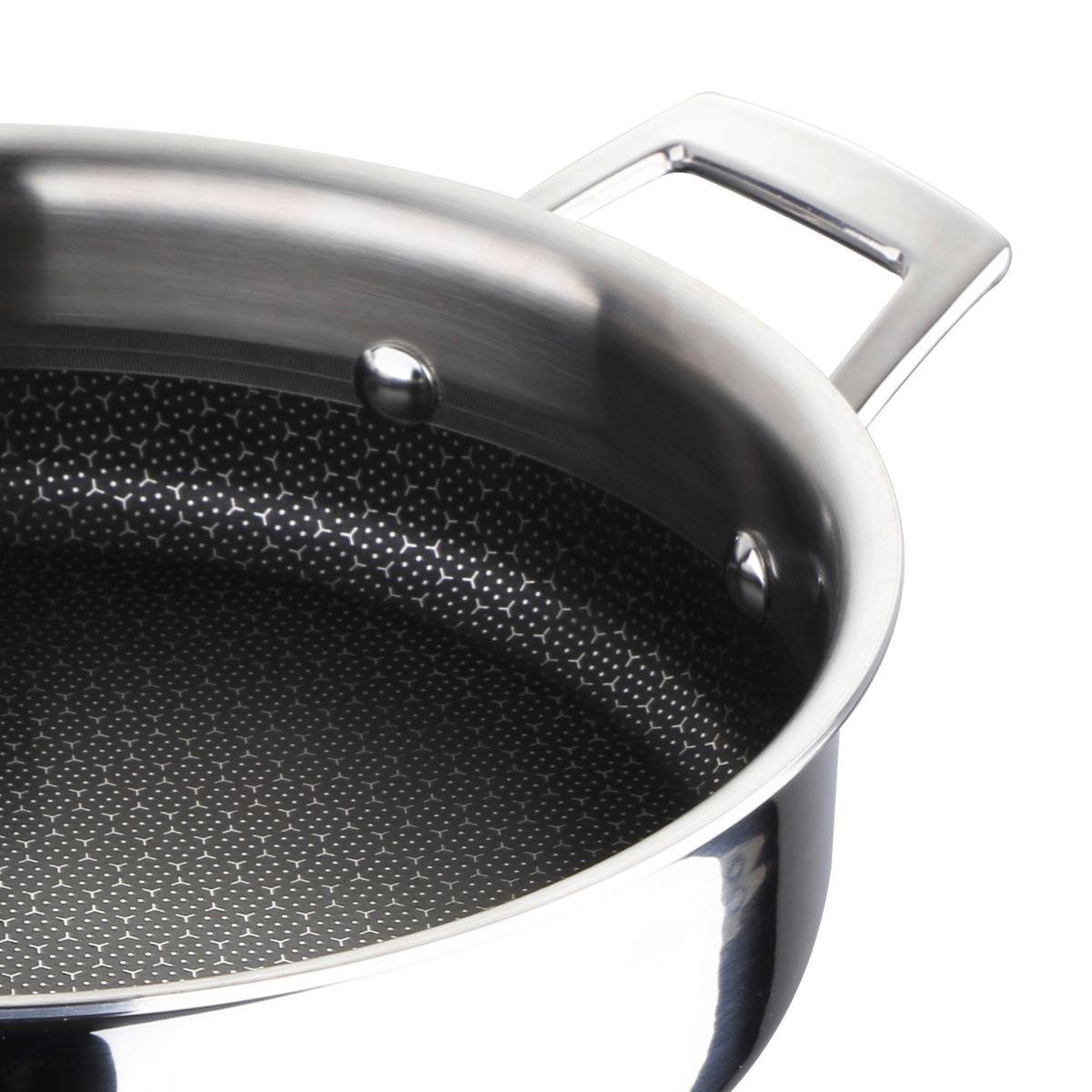 Servierpfanne Hi-Tech 3 Ø 30 cm, Edelstahl - Edelstahlfarben/Schwarz, Basics, Metall (39/30/10cm) - Masterpro