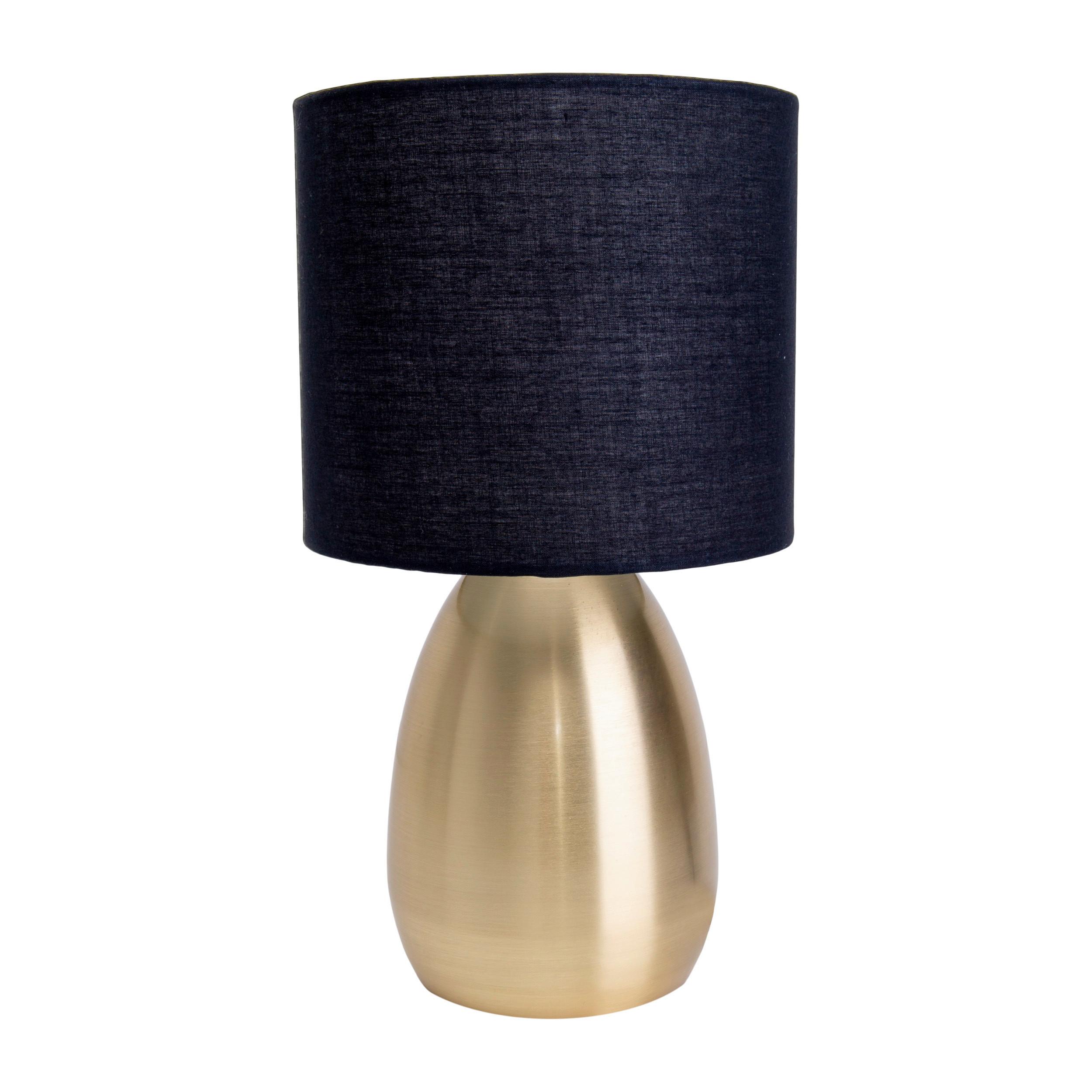 Tischleuchte Aurum - Goldfarben/Schwarz, Design, Textil/Metall (17,5/33cm) - Näve