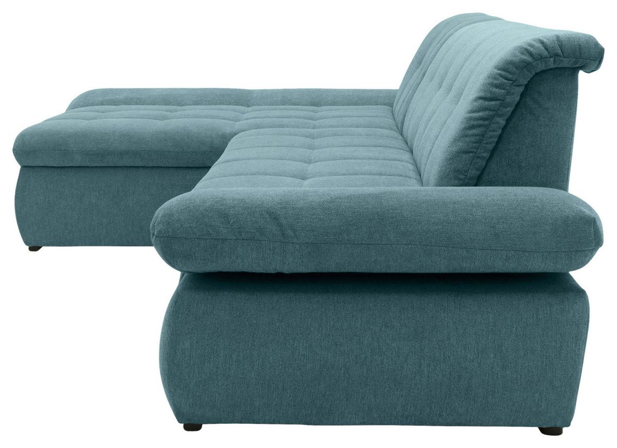 Ecksofa mit Schlaffunktion Moric Petrol Mikrofaser - Chromfarben/Petrol, KONVENTIONELL, Textil (172/300cm) - MID.YOU