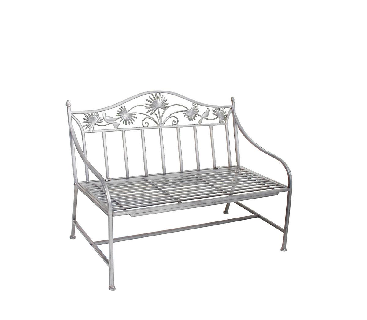 Gartenbank Eisen 2-sitzer Talin Silberfarben - Silberfarben, MODERN, Metall (111/84/52cm)
