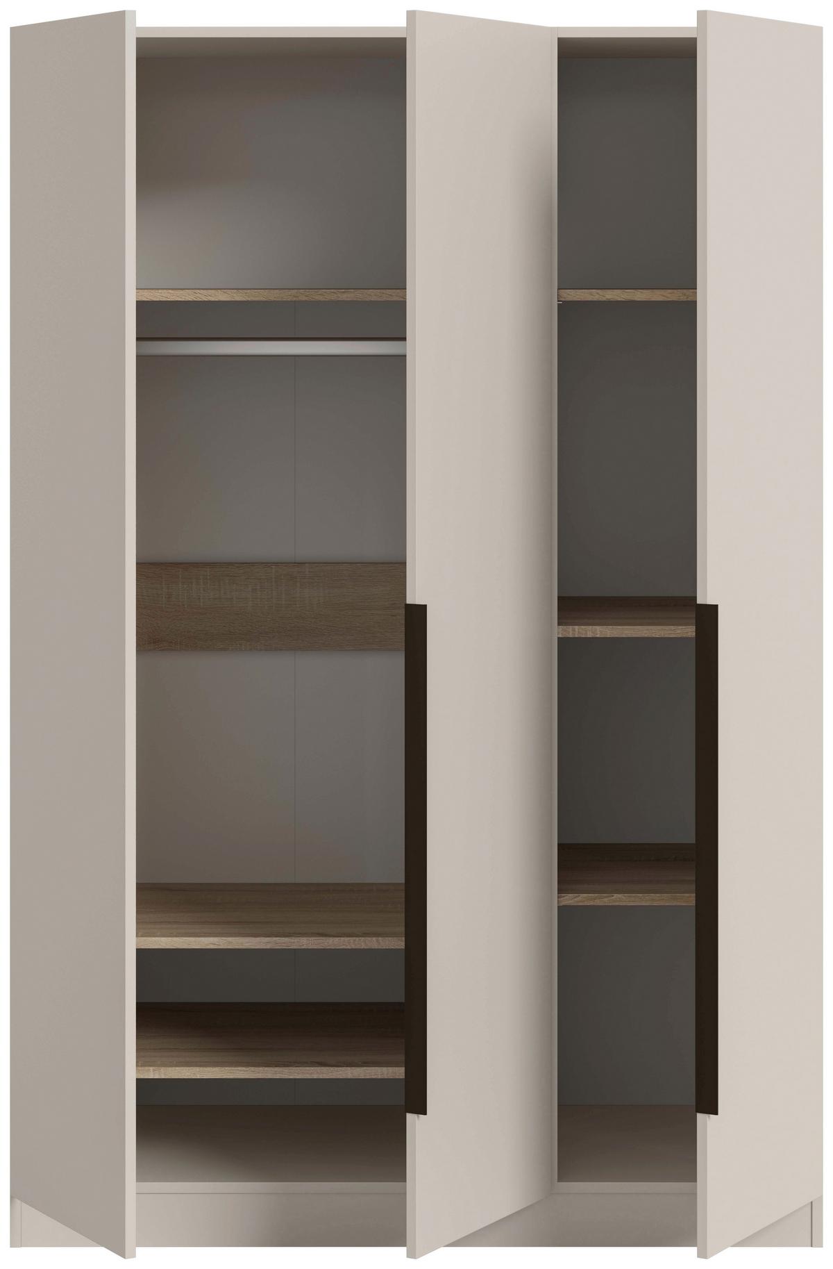 DREHTÜRENSCHRANK Kopenhagen Schwarz B: 120cm - Kaschmir, MODERN, Holzwerkstoff (120/181/52cm) - Livetastic