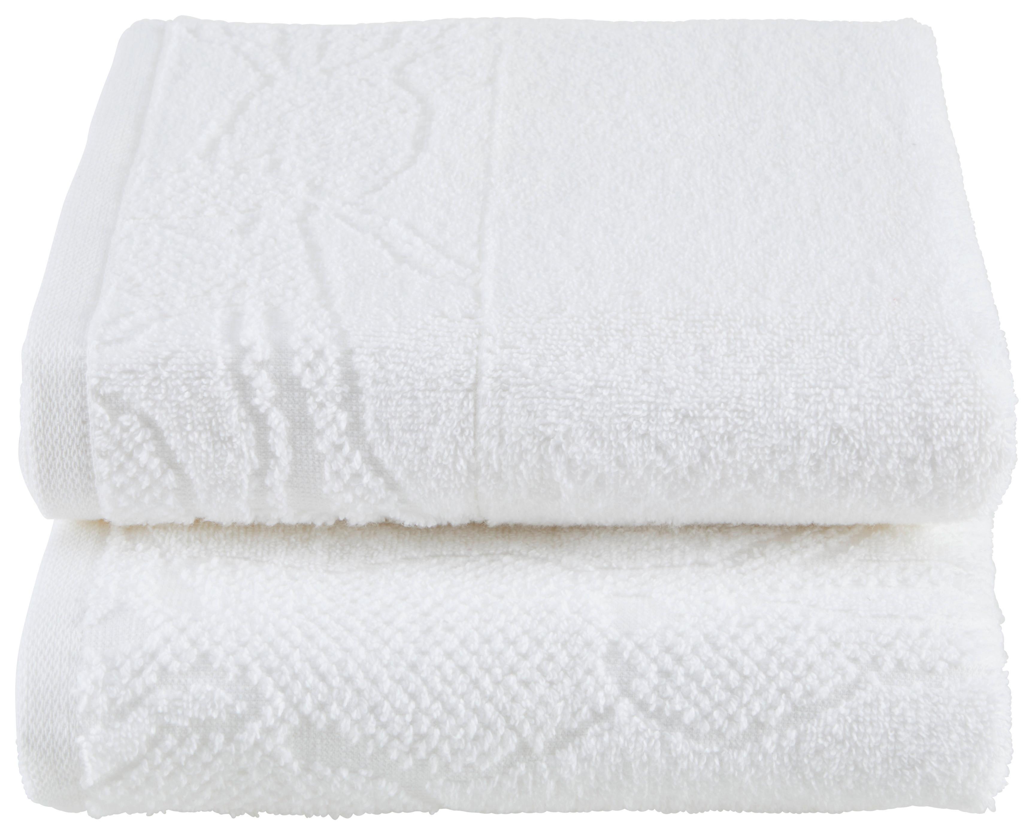 Handtuchset Lucia 2er Pack - Weiß, ROMANTIK / LANDHAUS, Textil (50/90cm) - James Wood