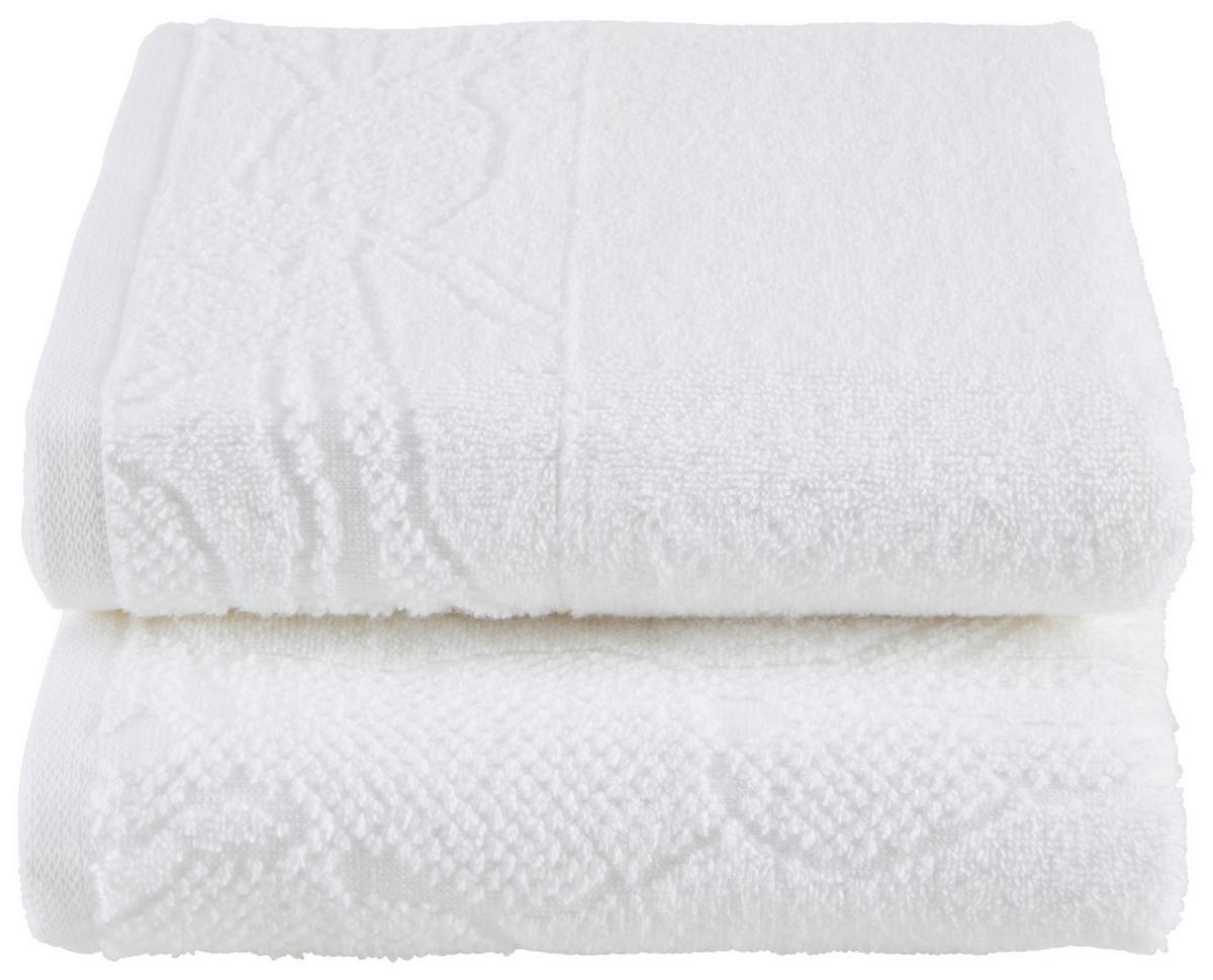 Handtuchset Lucia 2er Pack - Weiß, ROMANTIK / LANDHAUS, Textil (50/90cm) - James Wood