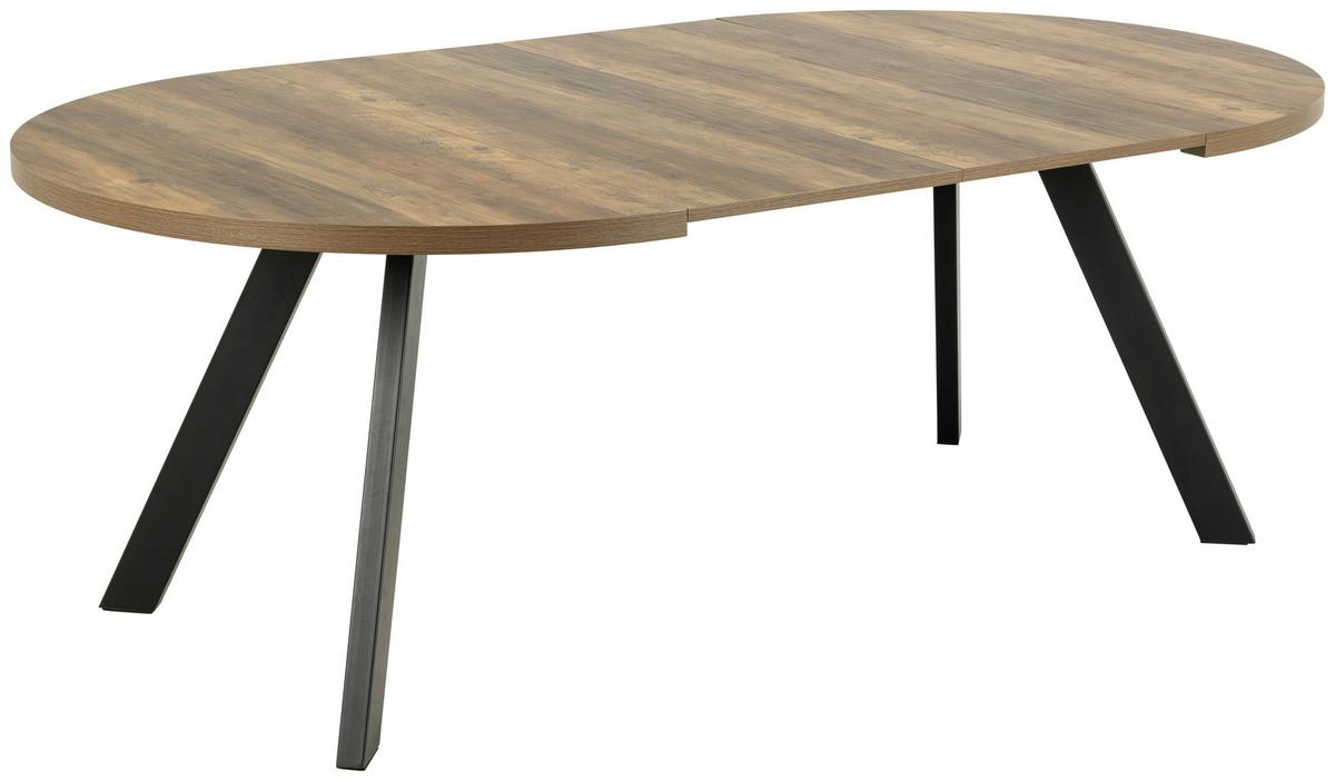 Esstisch Rund Zalida 120x75 cm Naturfarben/Schwarz - Schwarz/Naturfarben, MODERN, Holzwerkstoff/Metall (120/120/75cm) - MID.YOU