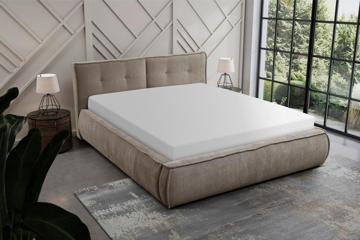 Polsterbett Mit Lattenrost Lacjo Hellbraun 180x200 Cm - Hellbraun/Beige, LIFESTYLE, Holz/Holzwerkstoff (180/200cm) - Livetastic