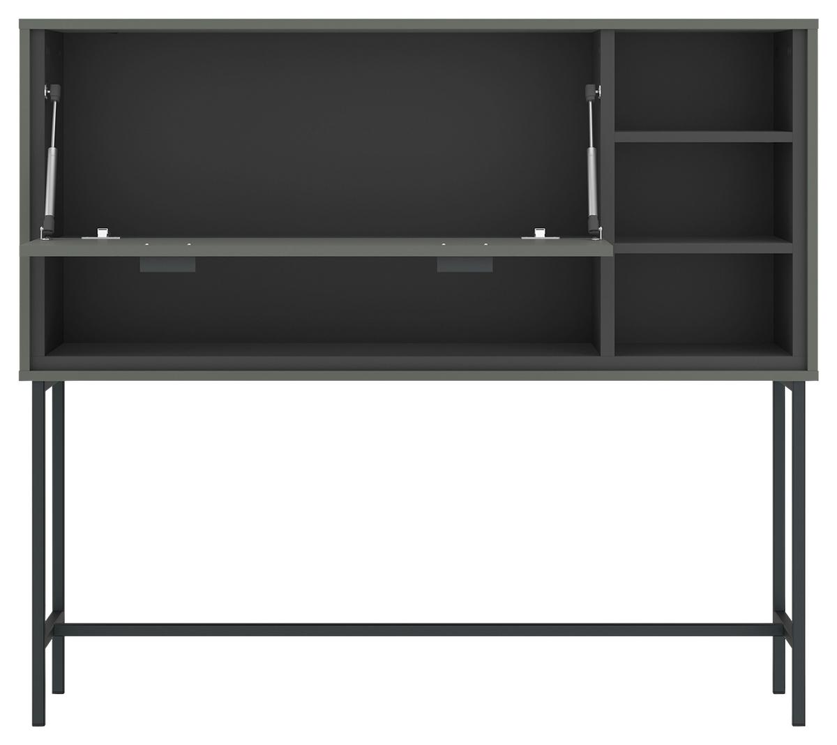 Bar Shirley Grau/Grün/Schwarz B: 127 cm - Schwarz/Grau, Design, Holzwerkstoff (127/112,5/40cm)