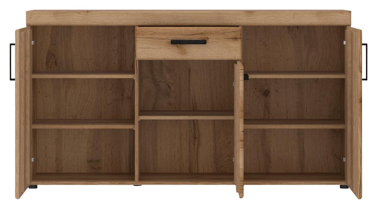 Kommode Cortina Eichefarben Dekor B: 156,8 cm - Eichefarben, MODERN, Holzwerkstoff (156,8/86/40,9cm)