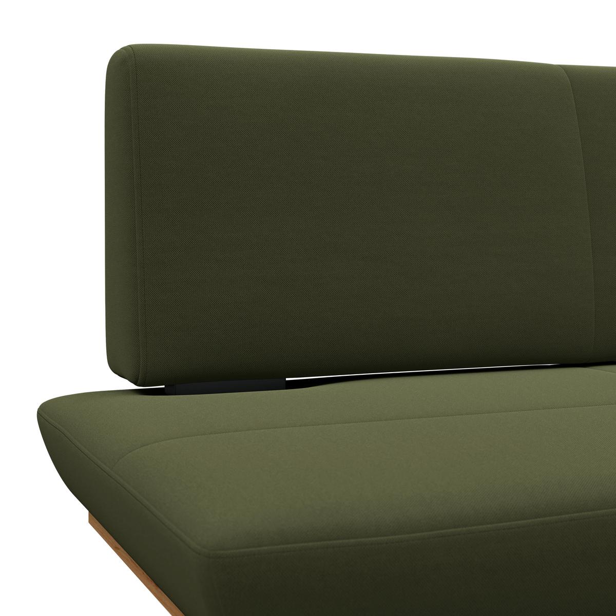 Sitzbank Tristan Webstoff moosgrün, B: 130cm - Schwarz/Grün, MODERN, Holz/Textil (130/48/90cm) - James Wood