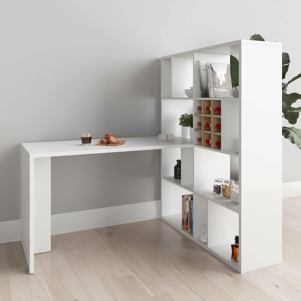 Schreibtisch Fortuna - Weiß, Basics, Holzwerkstoff (120/58/75cm) - MID.YOU