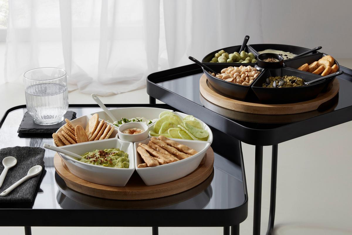 sada misiek na pochutiny TAPAS OLIVES - biela, Modern, drevo/keramika (28/28/6cm) - Mömax