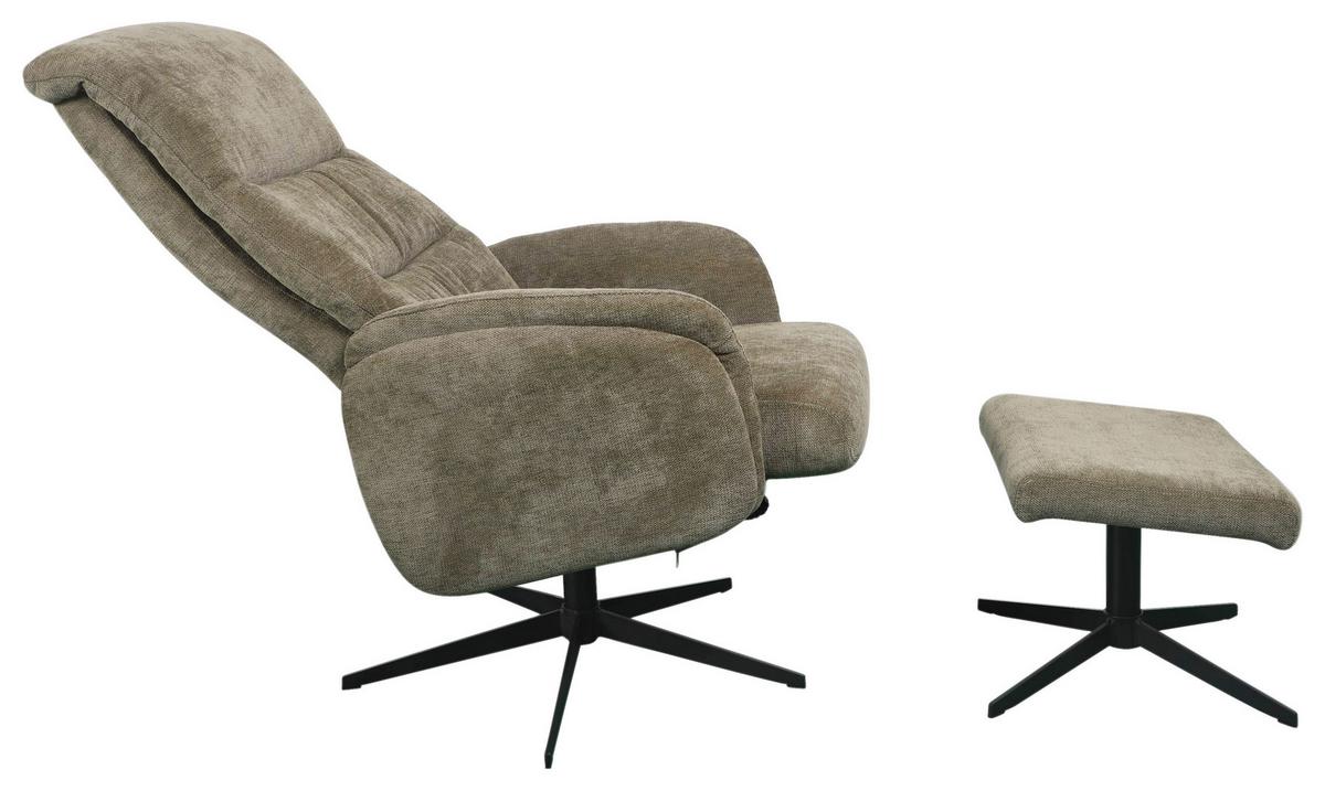 Relaxsessel Star Grün, 360° Drehbar - Schwarz/Grün, MODERN, Textil/Metall (72/95/110cm) - James Wood