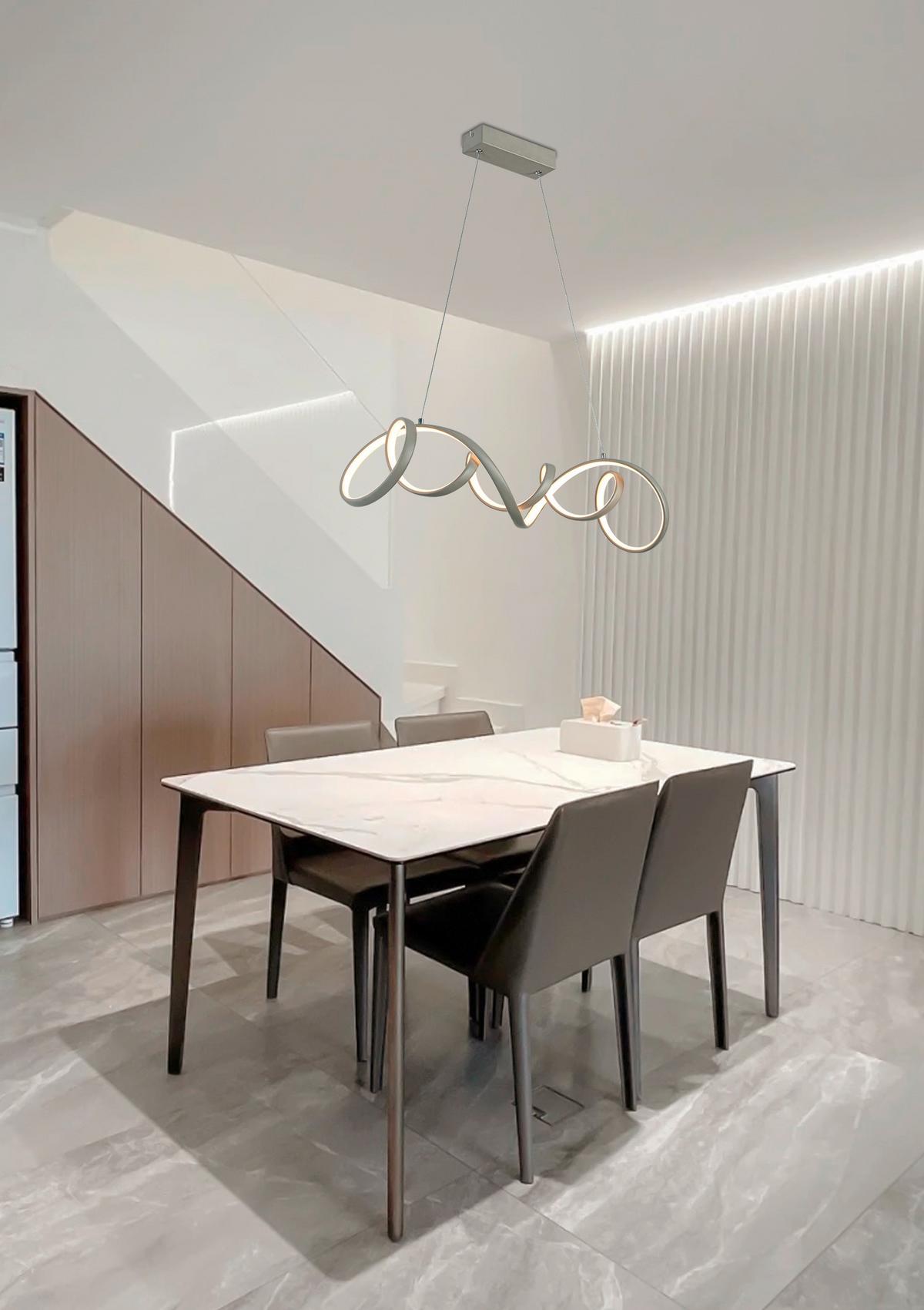 Led Függőlámpa Krispin - homokszínű/fehér, Modern, műanyag/fém (75cm) - Luca Bessoni