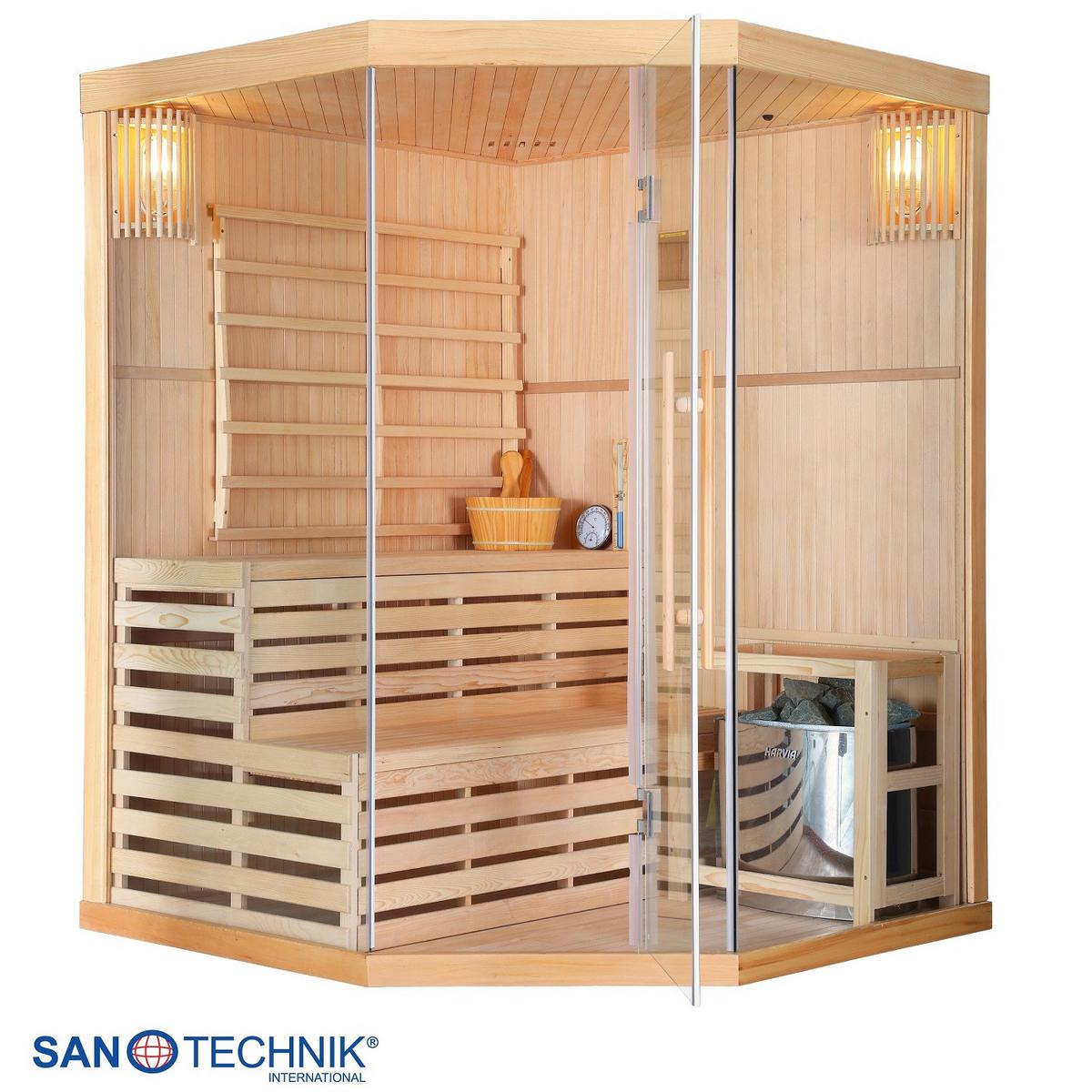 Finnische Sauna Tallinn int. Steuerung, 6-KW-Ofen - Basics, Holz (150/200/150cm)