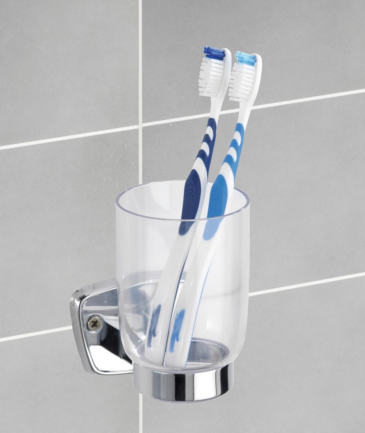 Zahnputzbecher Basic 17897100 - Transparent, KONVENTIONELL, Kunststoff/Metall (8/13/9cm)