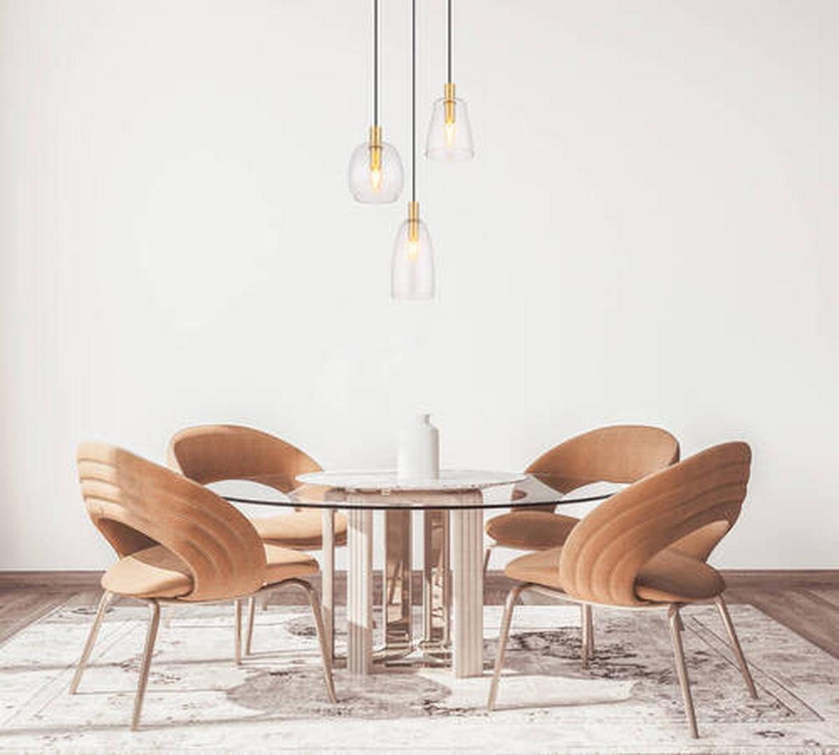 Hängeleuchte 15789-3hm - Messingfarben, KONVENTIONELL, Glas/Metall (43/150cm) - Globo