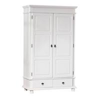 Drehtürenschrank Massiv Mit Laden 116cm Danz, Weiß - Weiß, LIFESTYLE, Holz (116/199/57cm) - MID.YOU