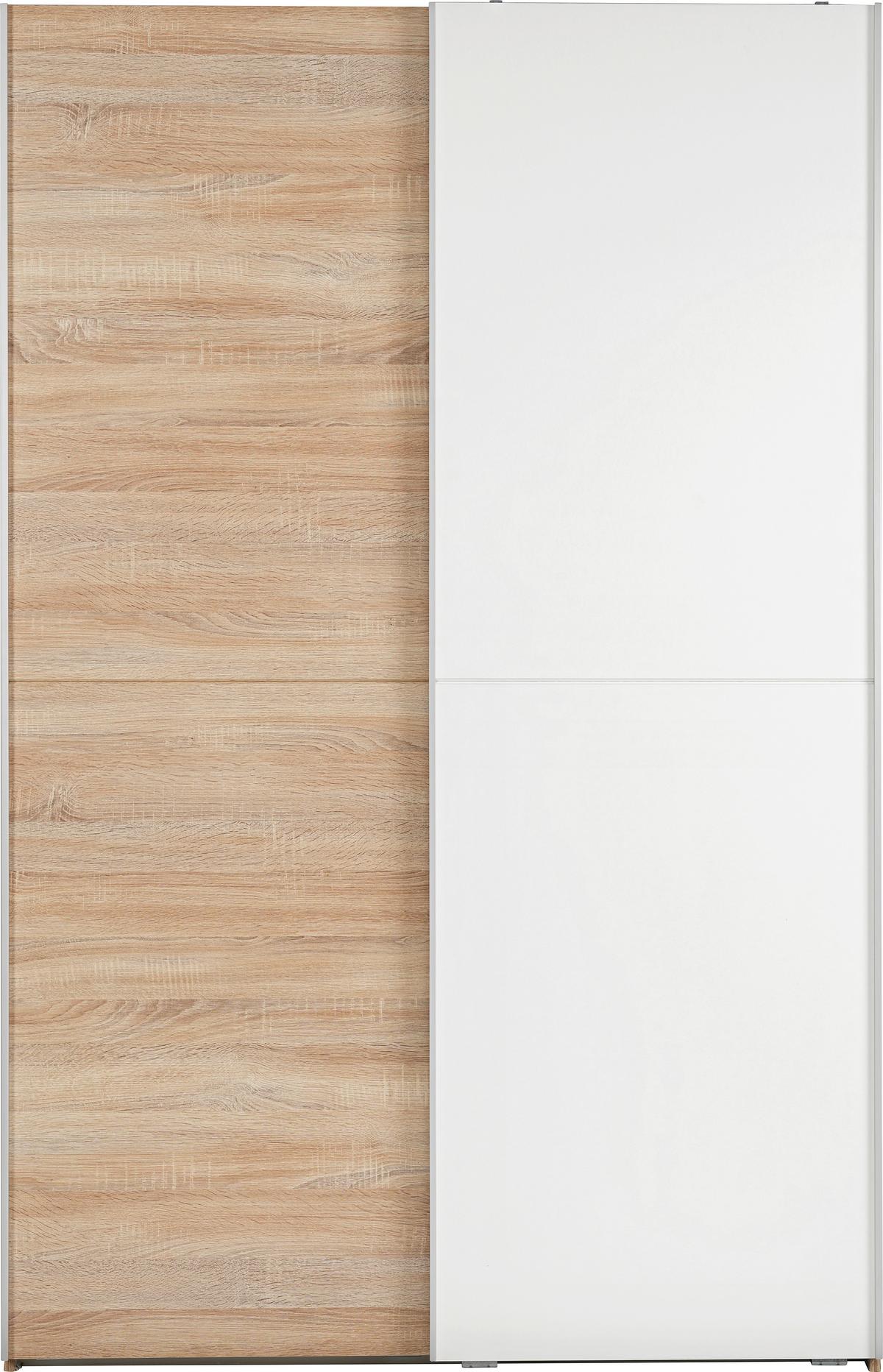 Tolóajtós Szekrény Aladin - Sonoma tölgy/fehér, Konventionell, faalapú anyag (125/195/38cm) - Livetastic
