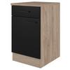 Küchenunterschrank Capri 50 Cm Eiche/schwarz - Eichefarben/Schwarz, KONVENTIONELL, Holzwerkstoff (50/85/57cm) - FlexWell