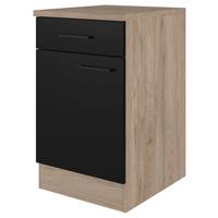 Kuchyňská spodní skříňka CAPRI CAPRI US 50 - barvy dubu/černá, Konvenční, kov/kompozitní dřevo (50/85/57cm) - FlexWell