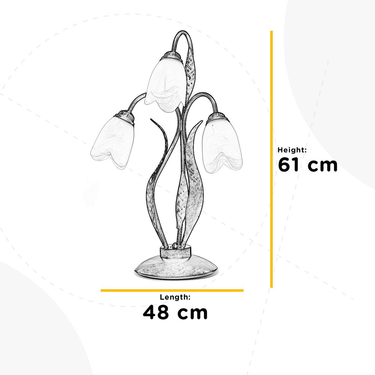 Tischleuchte 4240/Lg - Bronzefarben, KONVENTIONELL, Glas/Metall (48/61/48cm)