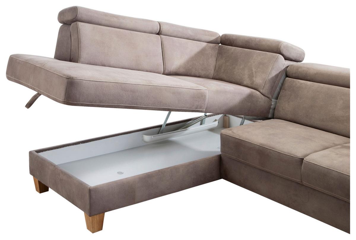 Ecksofa Arngast braun mit Bettkasten 194x245cm - Eichefarben/Beige, KONVENTIONELL, Textil (194/245cm) - Sit & More