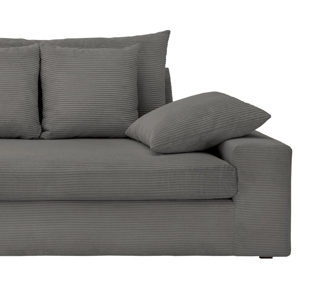 Viersitzer-sofa Avellino Grau B: 308 Cm - Schwarz/Grau, MODERN, Textil (308/80/140cm) - Livetastic