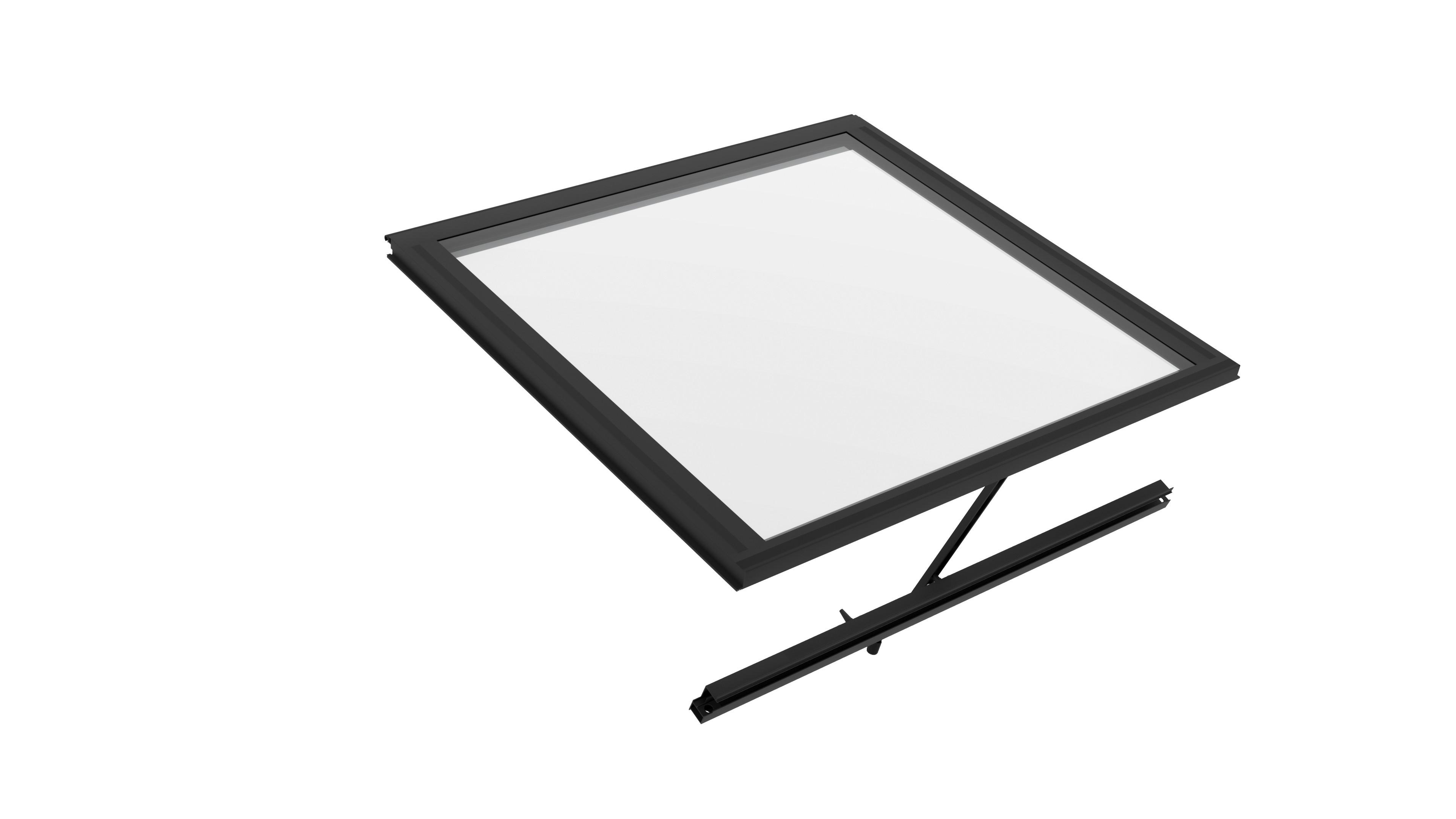 Gewächshaus-Seitenfenster Z Esg-Glas, Schwarz, 86,2x70,8cm - Schwarz, Basics, Glas/Metall (86,2/70,8cm)