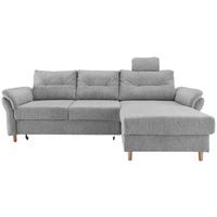 Ecksofa Brizzini mit Schlaf- Funktion, Silberfarben,250x176 - Silberfarben/Naturfarben, MODERN, Textil (250/176cm) - Livetastic